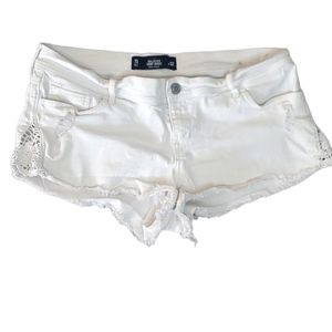 Hollister white denim shorts